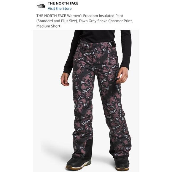 THE NORTH FACE Women's Freedom Insulated Fawn Grey Snake Snow Pants Size 3XL NWT - Picture 1 of 7